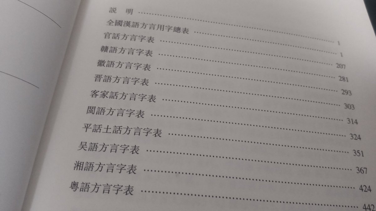 全国漢語方言用字表稿』届。中国国内各地で話される漢語系諸言語を