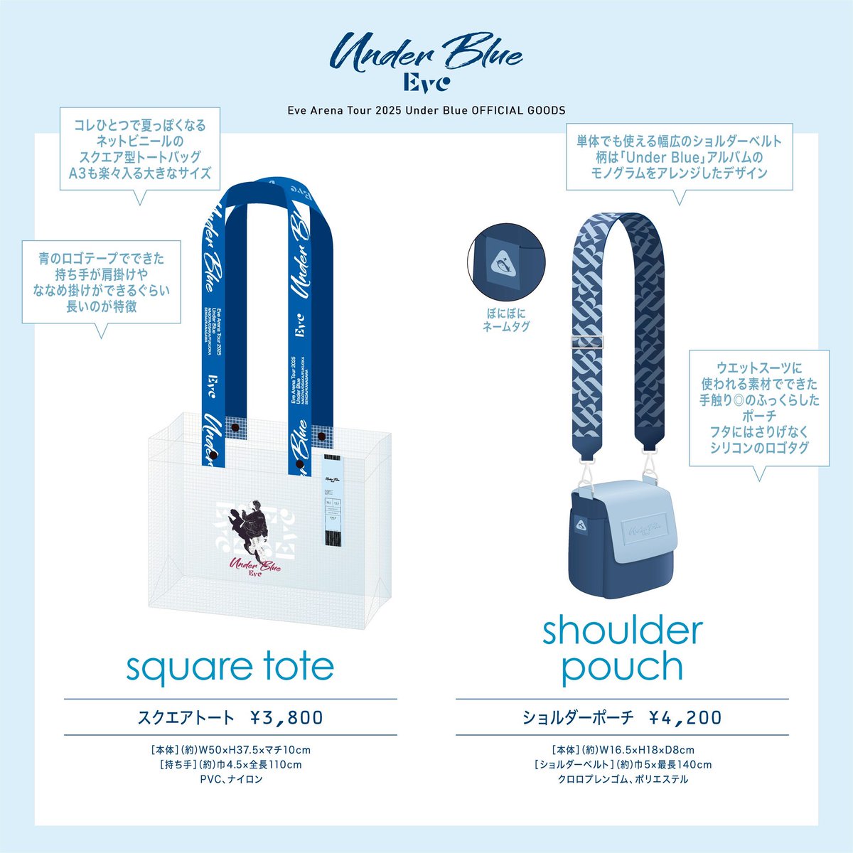 Eve Arena Tour 2025 #UnderBlue OFFICIAL GOODS 💎 🔹 poro 🔹 square