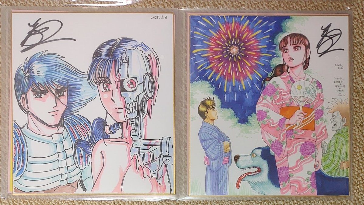 昨日は、巻来功士先生の原画展に行ってきました。 物販で完成色紙1枚