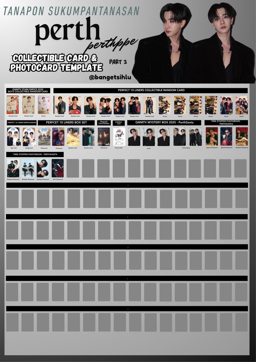 PERTH TANAPON COLLECTIBLE CARD PHOTOCARD TEMPLATE LIST GMMTV