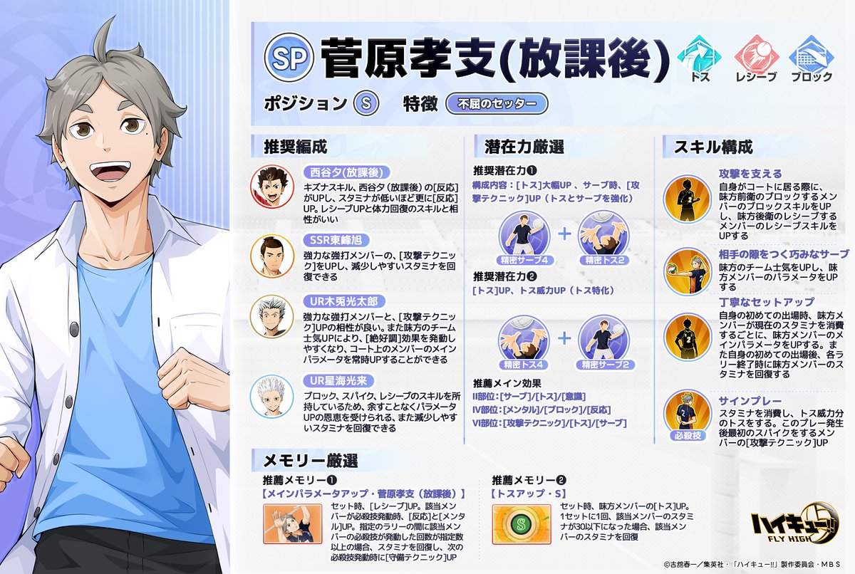 SPメンバー紹介📝】 SPメンバー「#菅原孝支（放課後）」をご紹介します