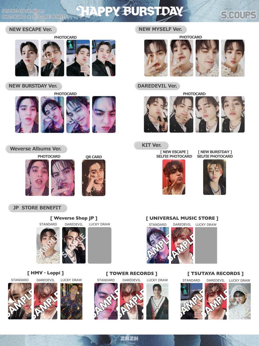 SEVENTEEN 5th Album 「HAPPY BURSTDAY」 PC template JP トレカ 一覧