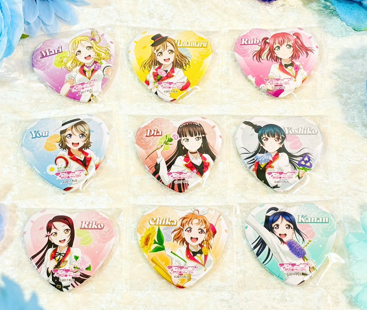 ラブライブ μ's GiGOコラボカフェ ハート缶バッジ コンプセット ラブ