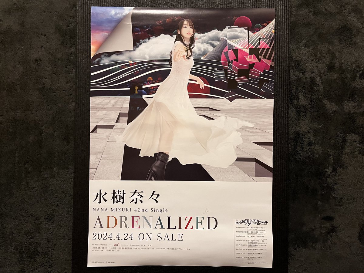 水樹奈々 B2ポスター 25th anniversary メモリアル 非売品 LIVE_VISION