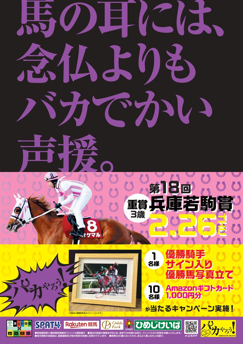 🏇姫路競馬🏇 🎊第18回 #兵庫若駒賞 開催🎊 ＼ ◎優勝騎手サイン入り