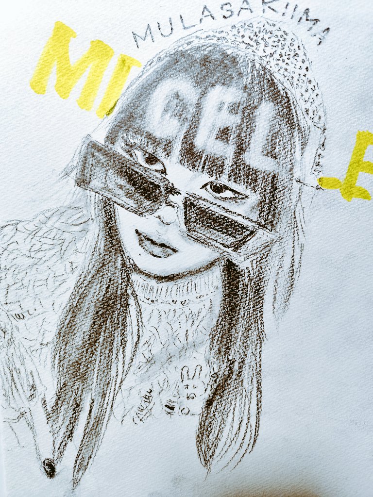 できた〜 #紫今 ちゃんその② #ファンアート #鉛筆画 こちらは30分