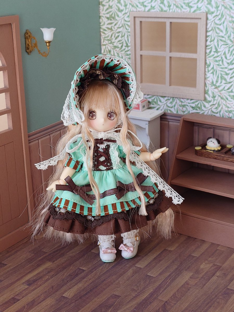 今年のチョコミント服完成しました〜 2026vsです✨ オビツ11、ピコP