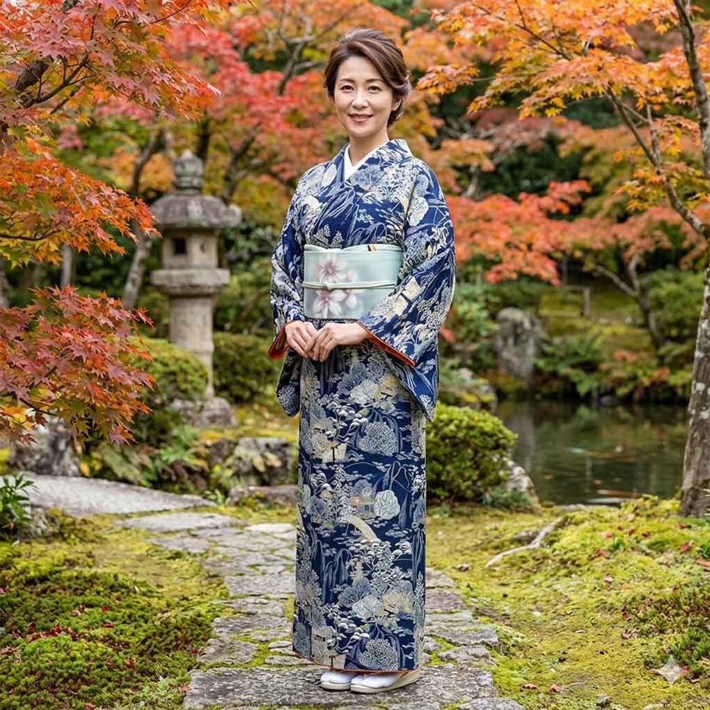 ややふくよかサイズ〇美品 付下げ小紋 鮮やかな花文 507mk62〇一方付け