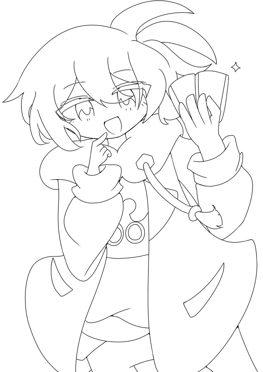 紫陽花(@sigsig_49_ )さんと線画交換しましたー！！！めっちゃ塗り