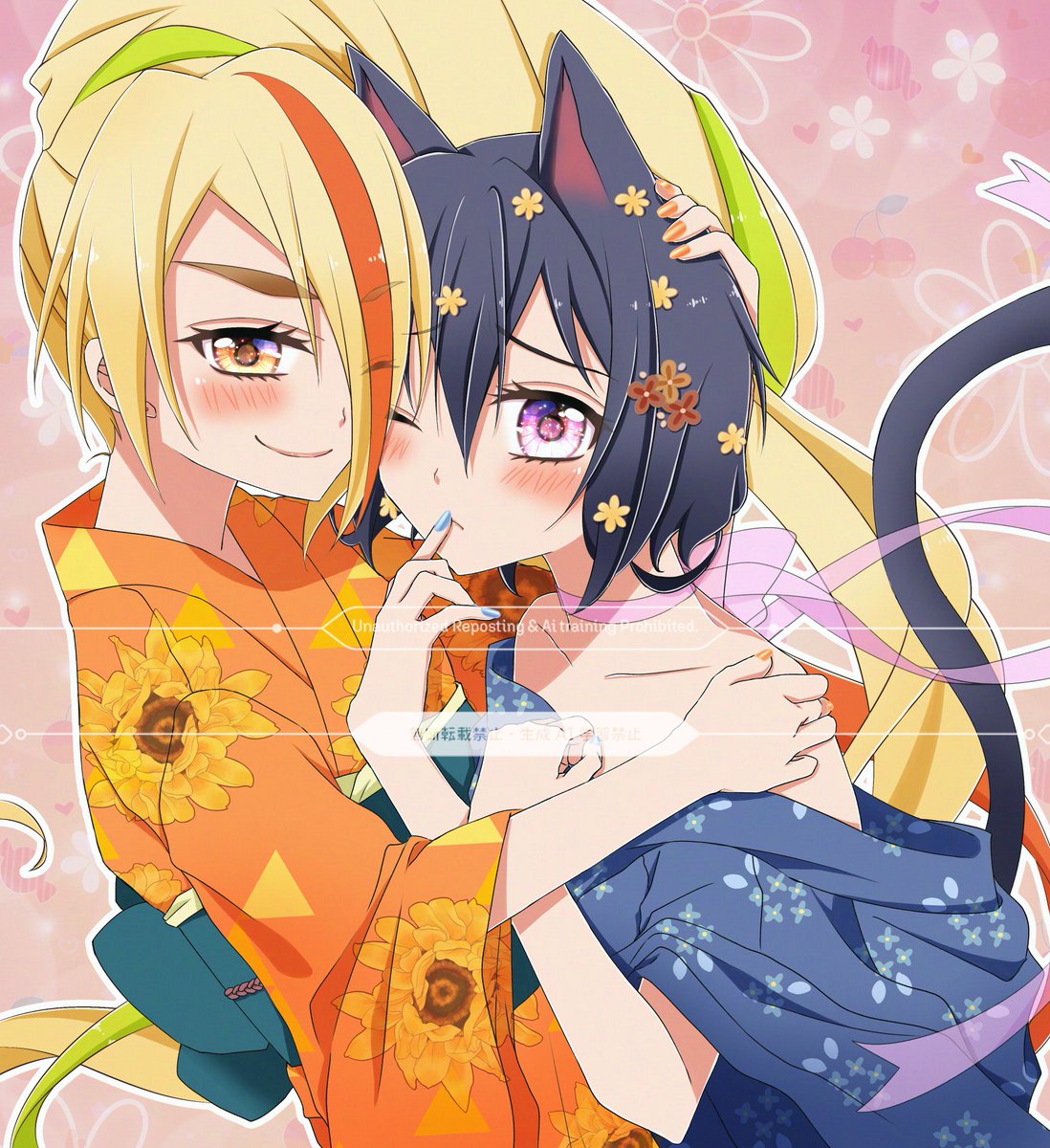 Repost)Happy National Cat Day🐈‍⬛🧡💙 #サキ愛