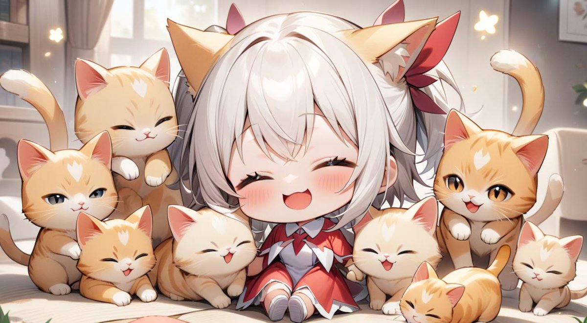 にゃんこもーにんぐ！ 今日は2月22日ねこの日にゃ～♪ #AIイラスト #初