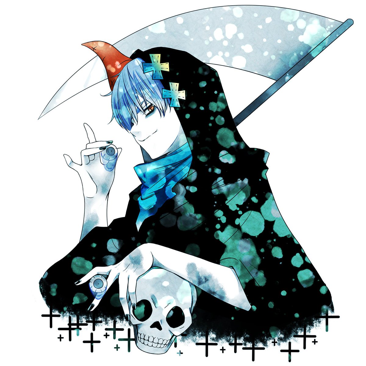 死神くんのミニ色紙描きました！今回もゴールドペン仕様で仕上げました