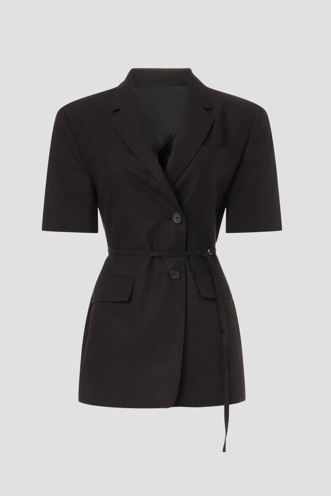 Half Sleeve Belted Linen Jacket by DUNST | Rent the Runway