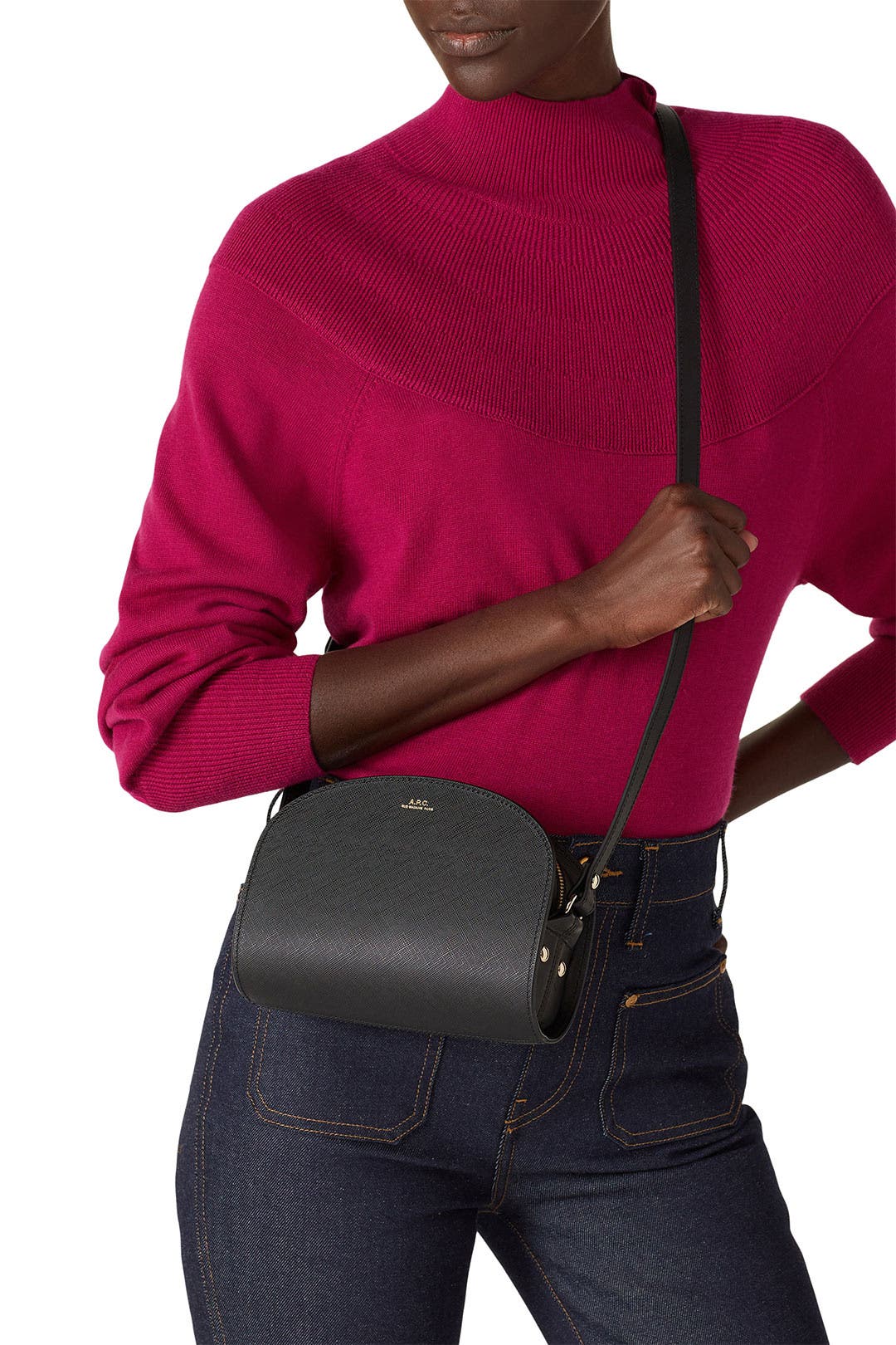 Noir Sac Demi-Lune Mini Bag by A.P.C. Accessories | Rent the Runway