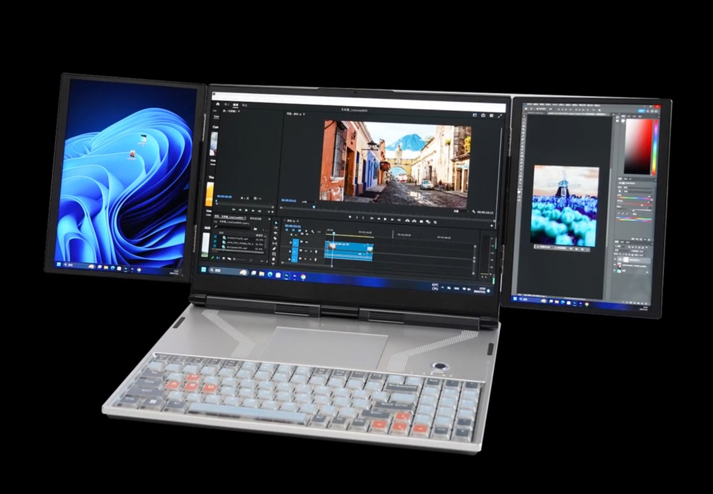 もうどうにでもな～れ。3画面ノート「TriMax Pro」登場 - PC Watch
