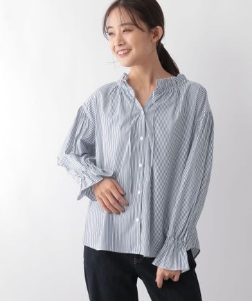 365日スタンドフリルブラウス/132481 | [公式]グローバルワーク