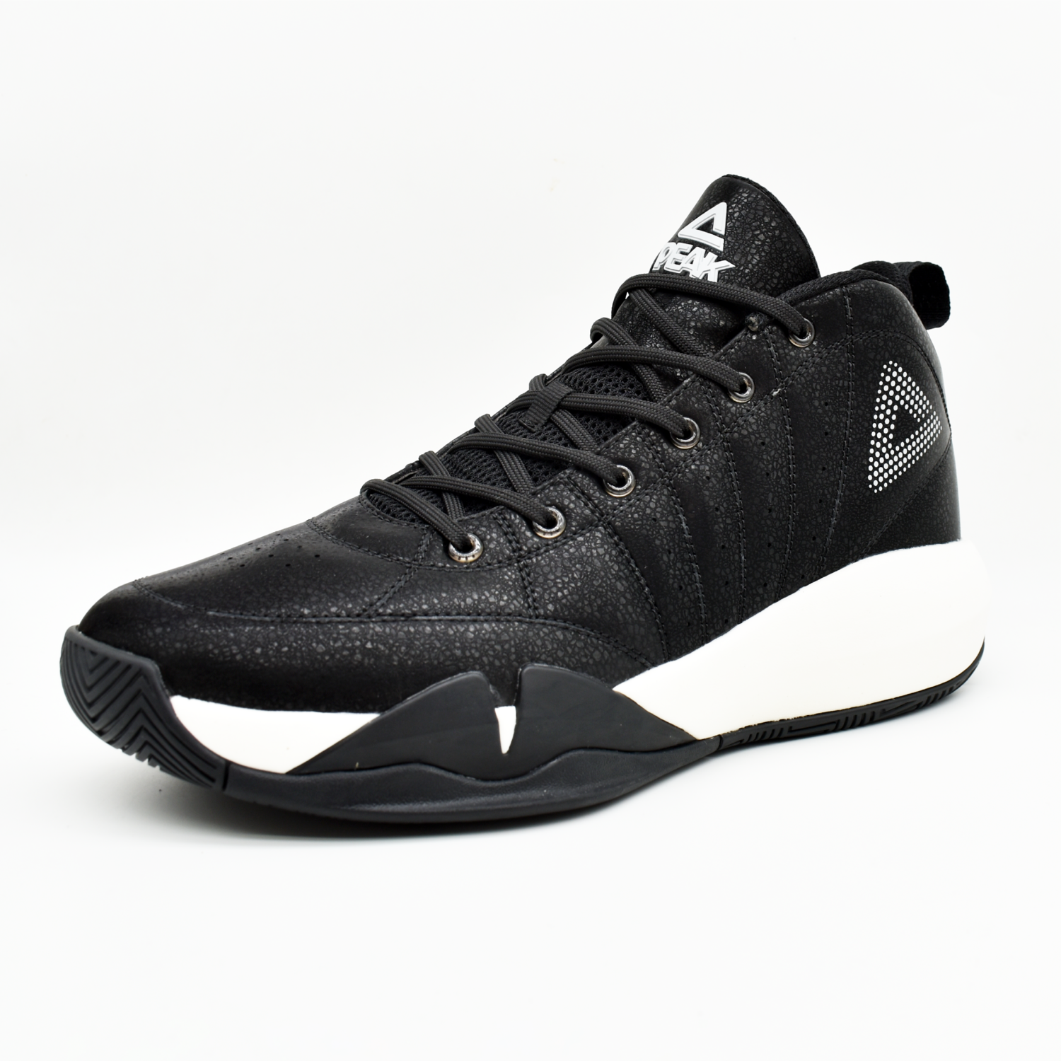 PEAK Men's Basketball Match Shoes - Black Off White - Peak Sports