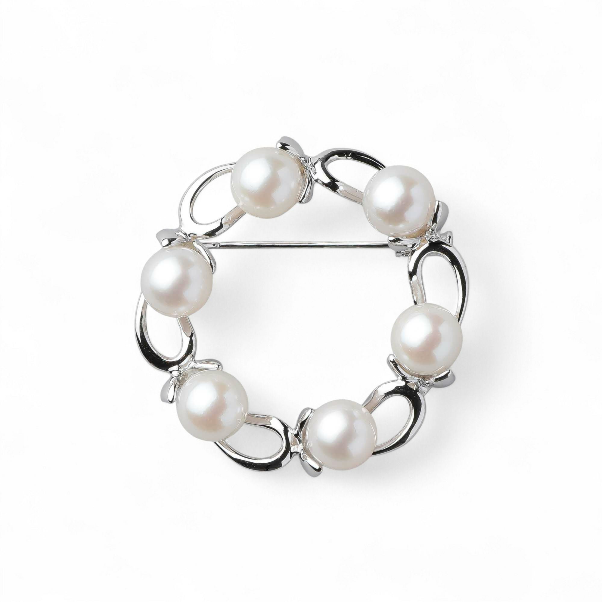 あこや真珠 ブローチ サークル 7.5-8.0mm SV925 | パールブローチ