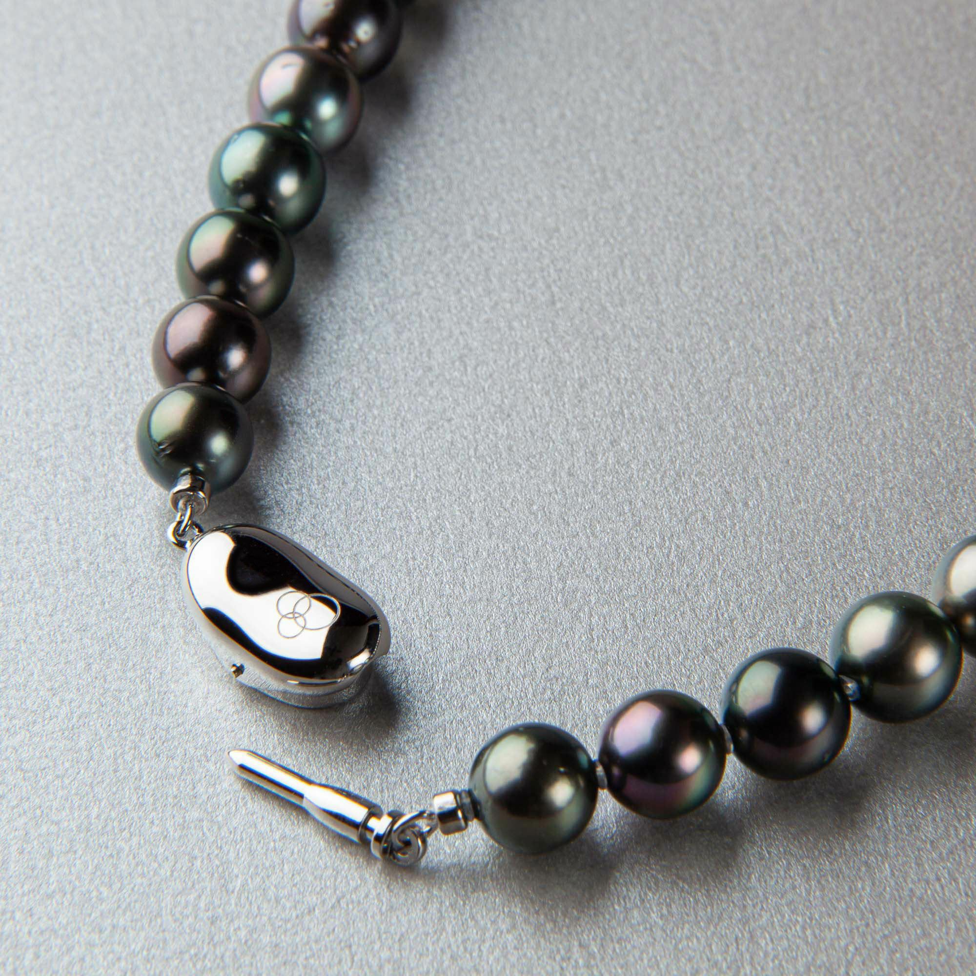 タヒチ黒蝶真珠パールペンダントトップ 10mm ブラックカラー K14WG製