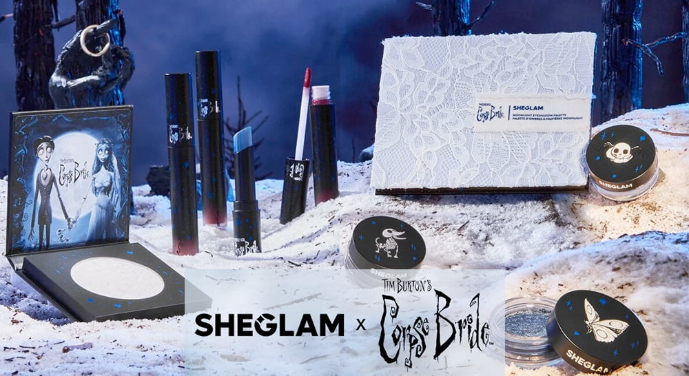 SHEINのコスメSHEGLAMと「ティム・バートンのコープスブライド」が