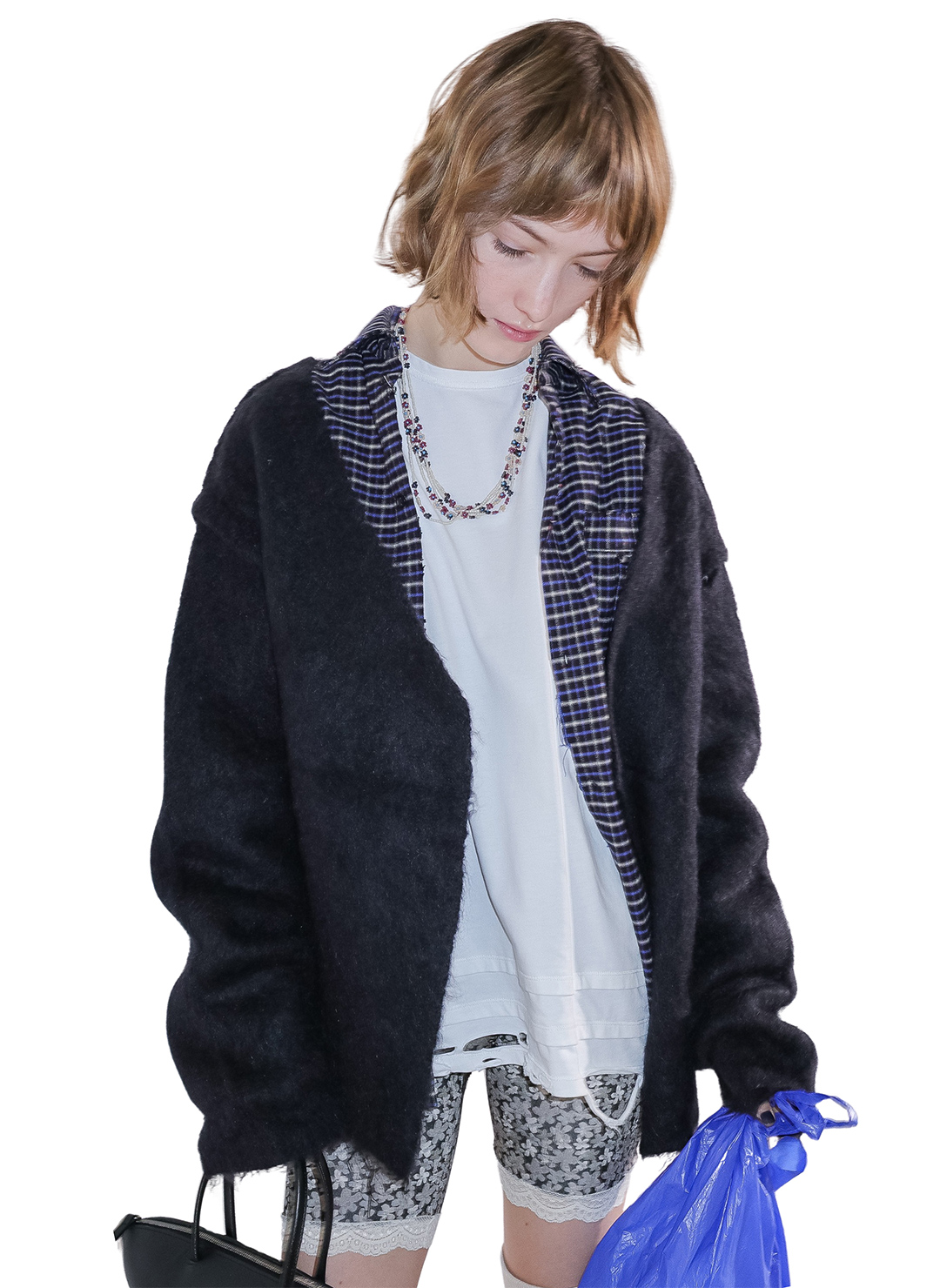 Wide Slit Cardigan/White｜PERVERZE | パーバーズの公式オンラインストア