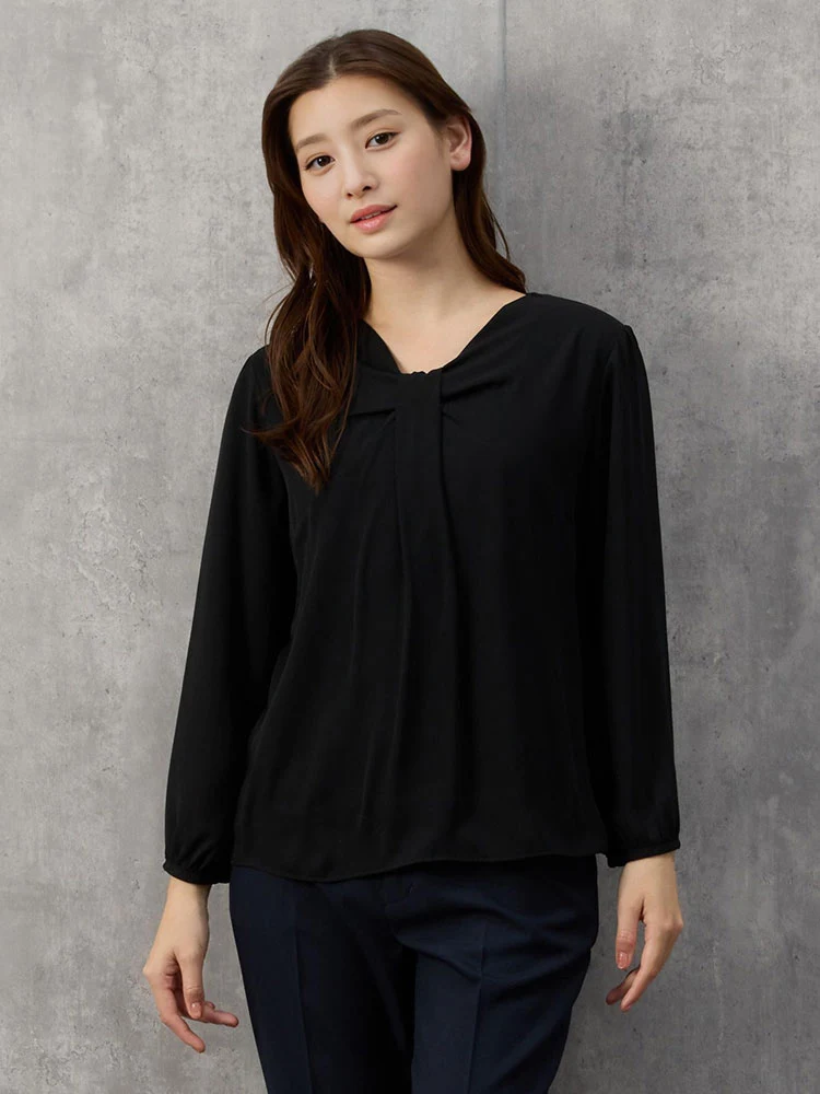 ボウタイ風ブラウス ブラック | P.S.FA公式通販