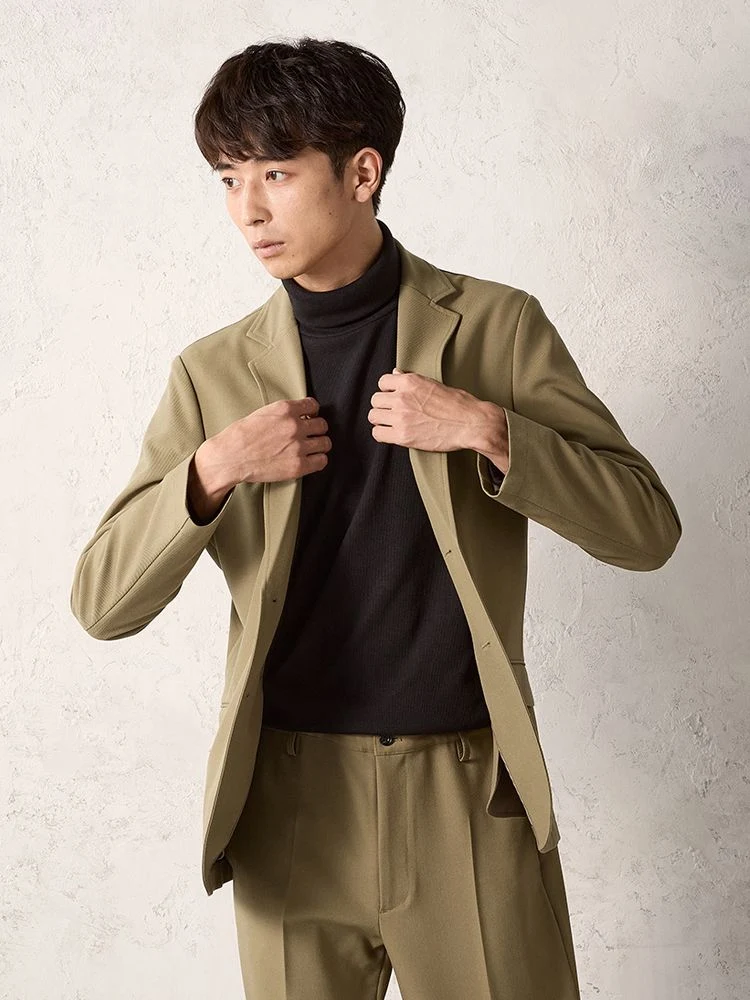 ブラック TOKYO RUN カラーストレッチ セットアップジャケット