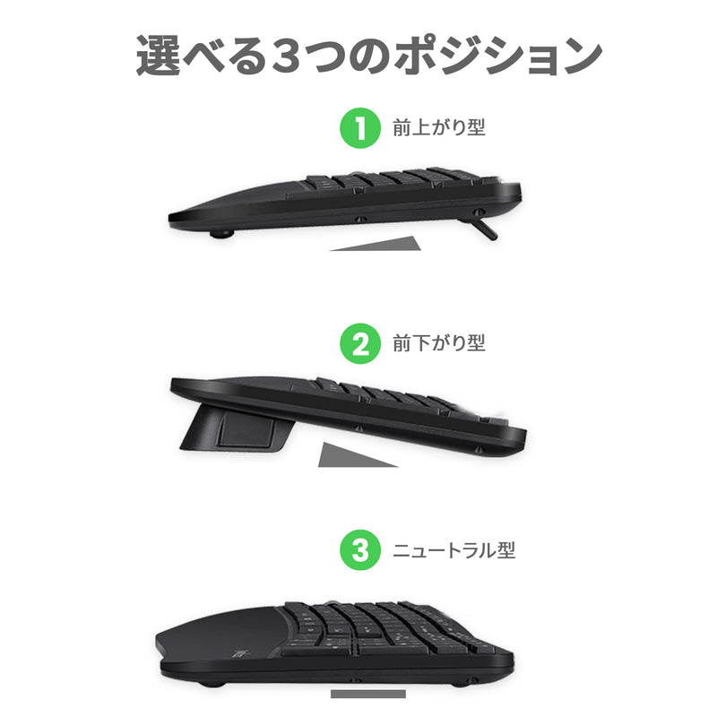 PERIDUO-606US エルゴノミクスキーボード ワイヤレス マウスセット