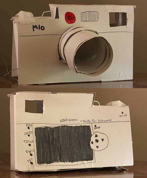 Cute Papercraft Leica M10 Birthday Gift by a Photographer's Kids