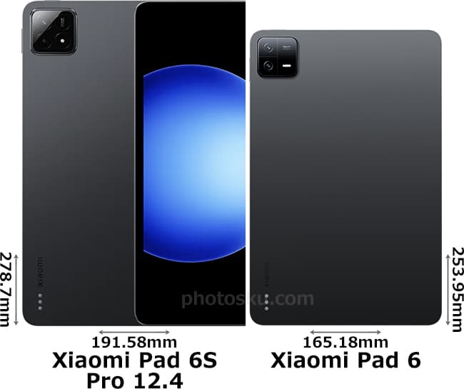 Xiaomi Pad 6S Pro 12.4」と「Xiaomi Pad 6」の違い - フォトスク
