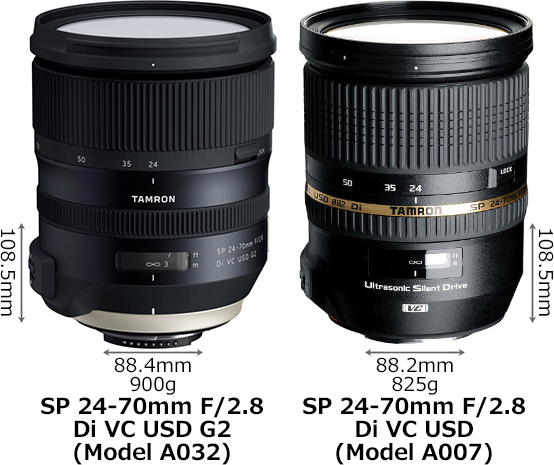 タムロン「24-70mm F2.8(Model A032)」と「24-70mm F2.8(Model A007