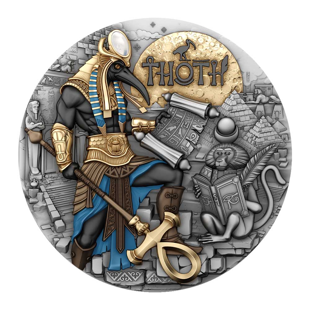 2025 Thoth 2 oz Antiqued Silver Coin By T&S Coin Mintage of 500