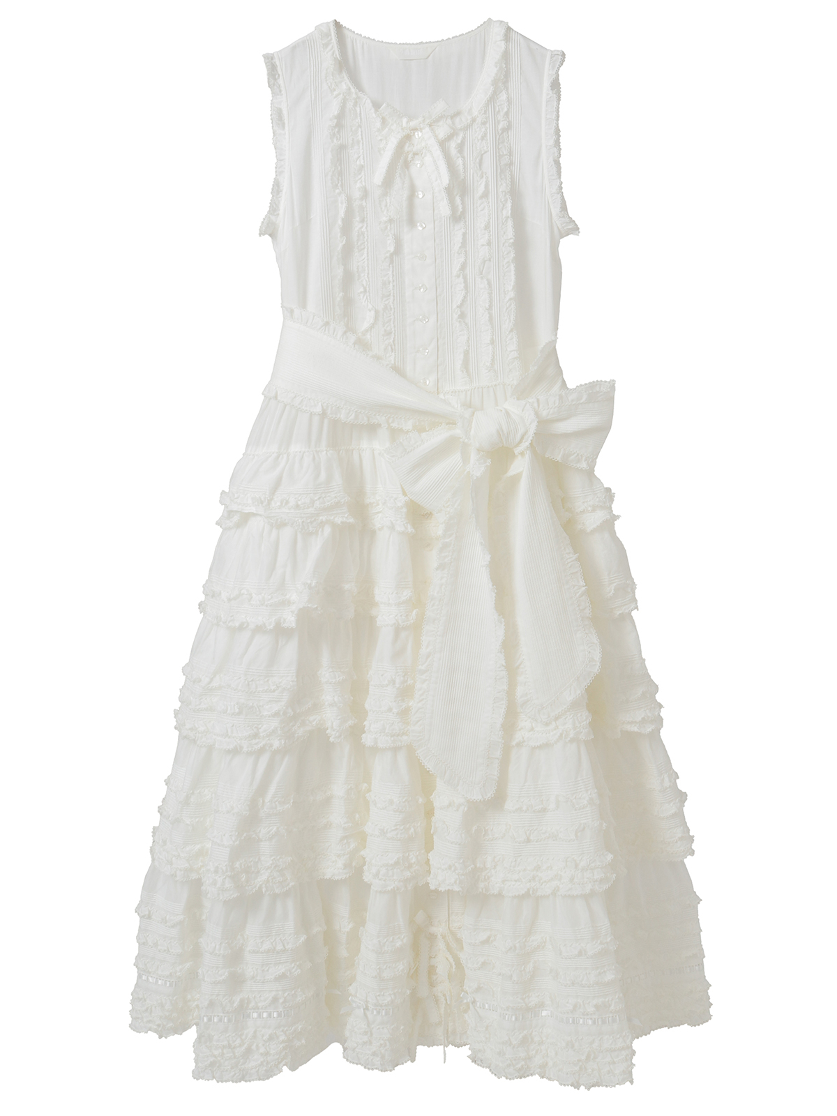 サッシュベルト付きローンフリルワンピース｜ピンクハウスオフィシャル