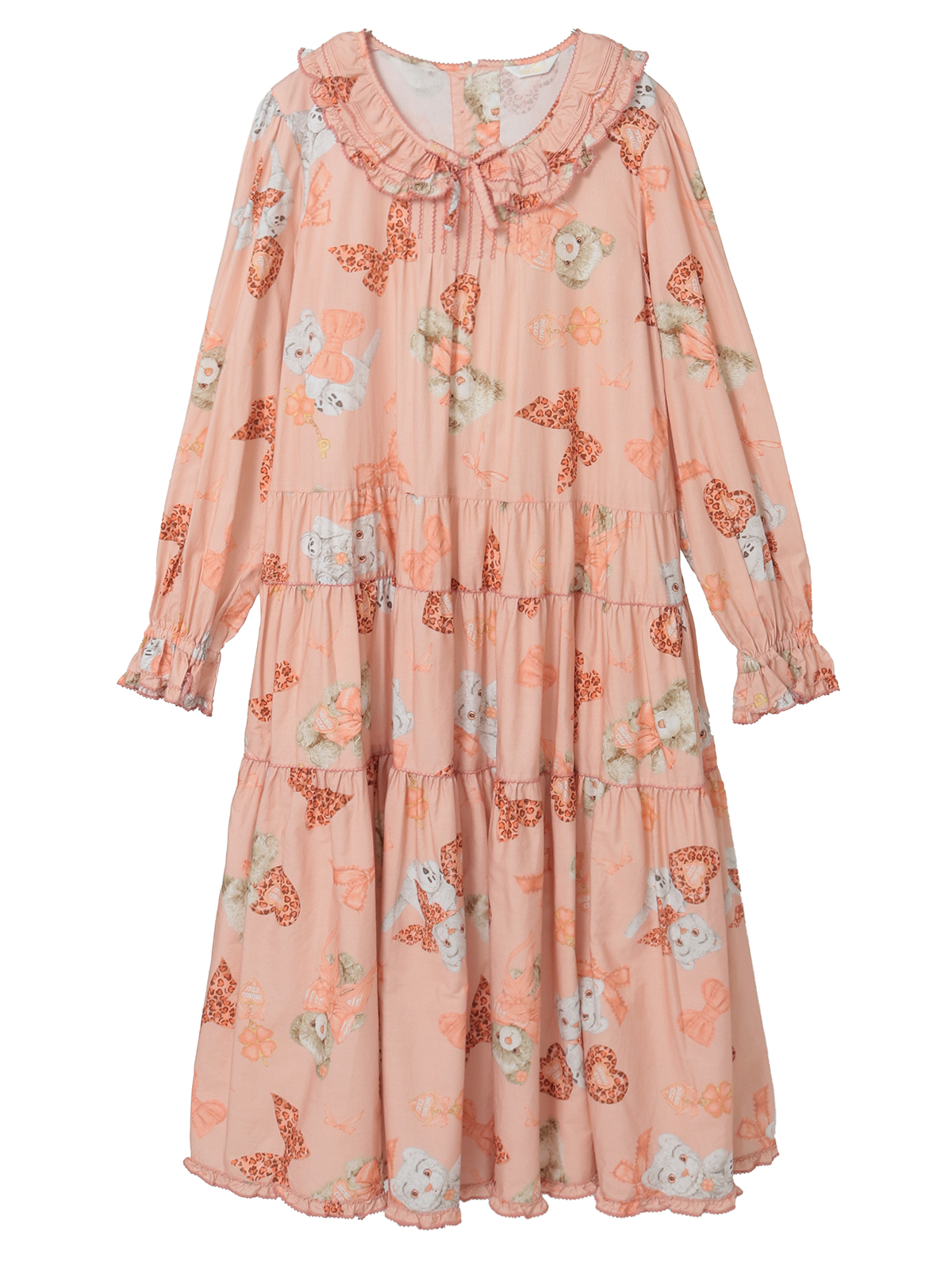 PINK HOUSE×Momoclo ももクロベアプリントミディワンピース｜ピンク