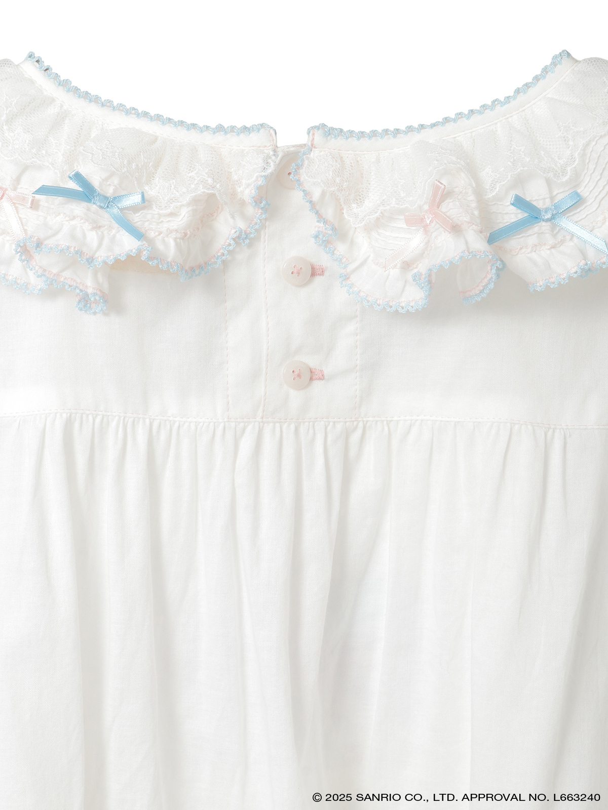 Little Twin Stars×PINK HOUSE 刺しゅう入りローンブラウス｜ピンク