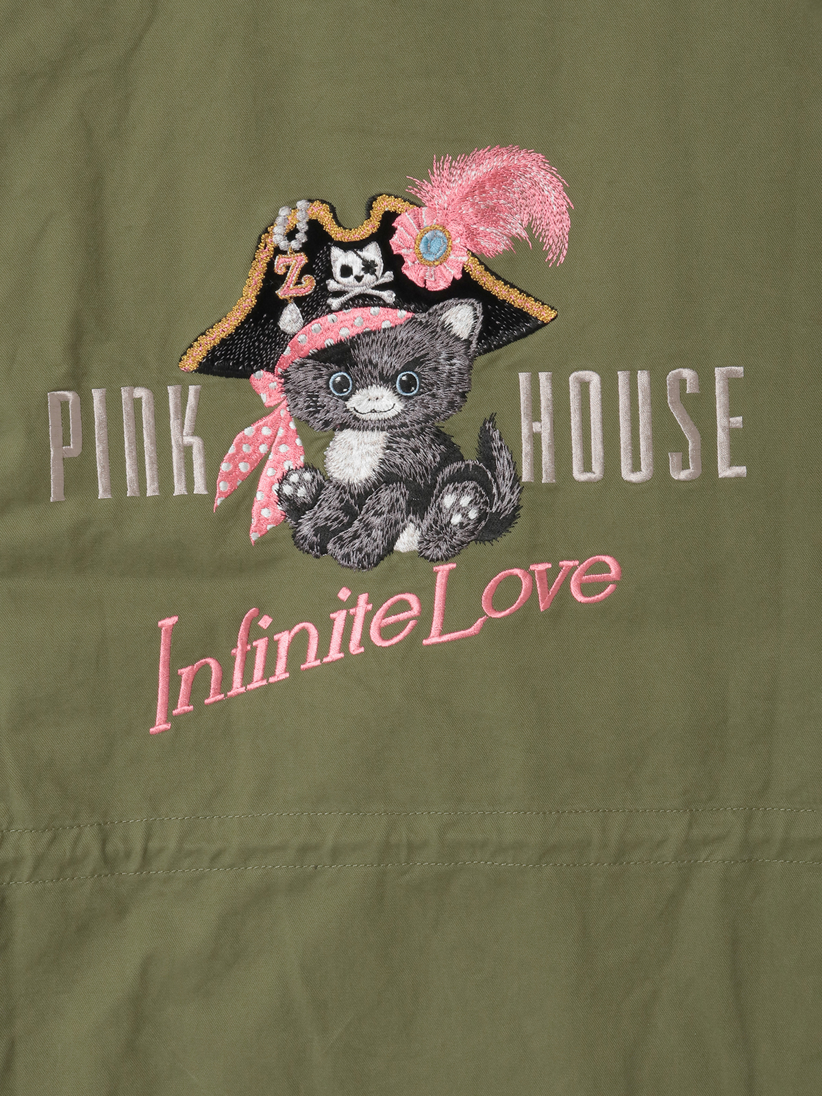 PINK HOUSE×Momoclo パイレーツキャットワッペンモッズコート｜ピンク