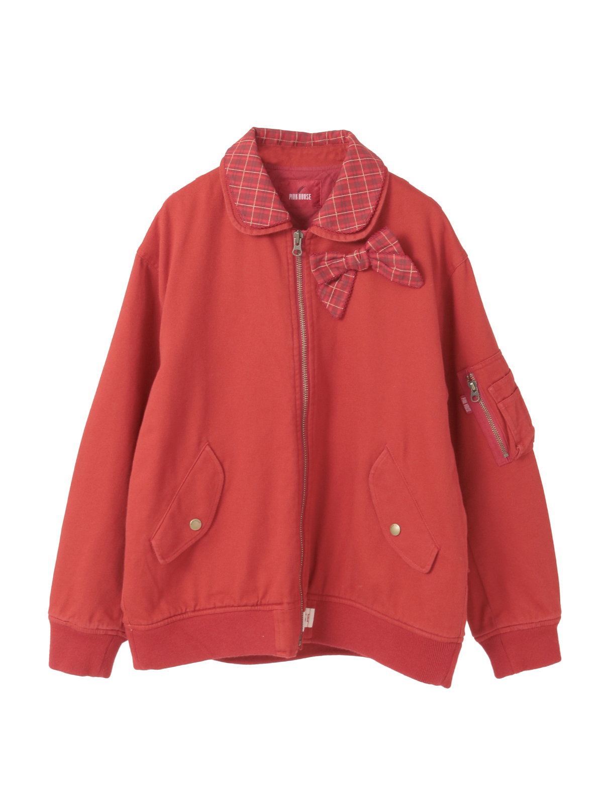 ハロウィーンワンダーランドワッペン使いゼッケン付きブルゾン｜ピンク