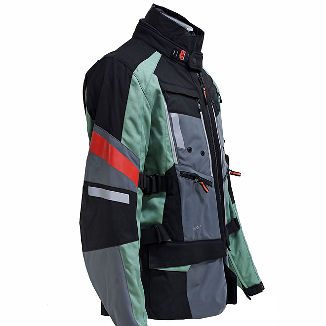 Moto Guzzi 3ピースアドベンチャージャケット（グリーン/グレー