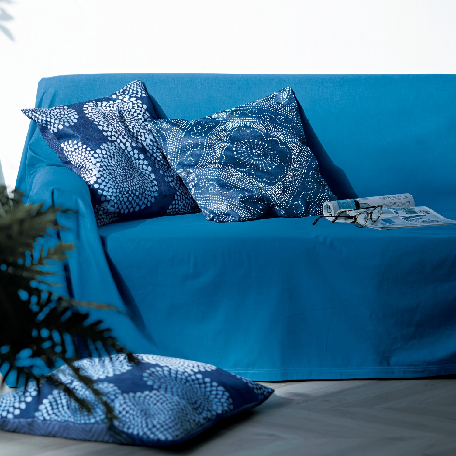 デニム風先染めマルチカバー・ソファーカバー（ソファーカバー/マルチ