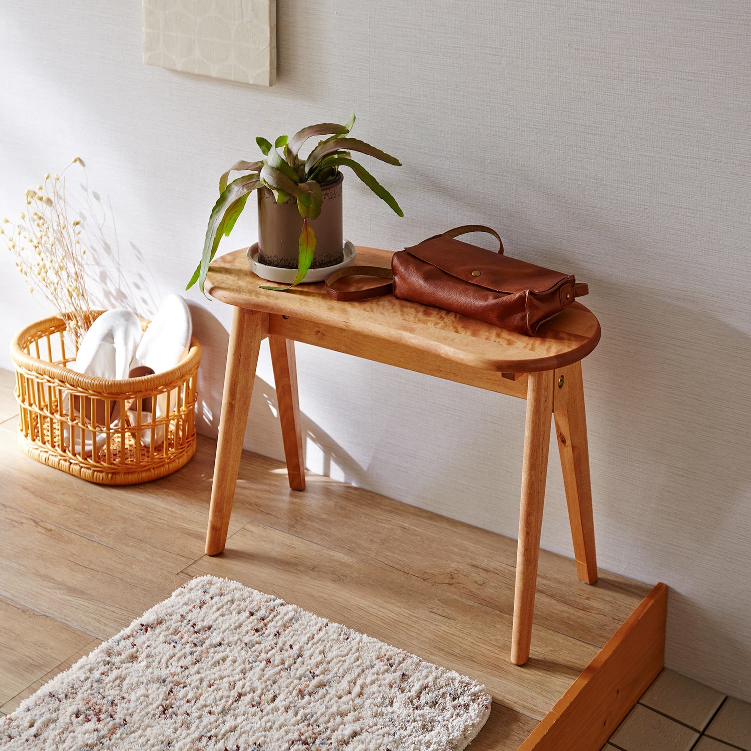 天然木のコンパクトベンチ（ダイニングチェア/ソファー/ベンチ）｜通販