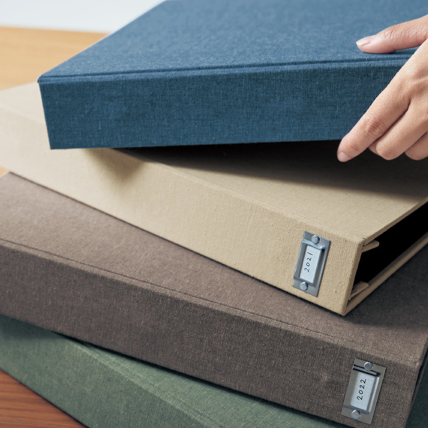 生地張り表紙の400枚収納写真アルバム（育児日記/ベビーアルバム