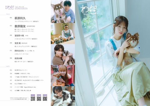 月刊わんこvol.20 表紙巻頭特集：萩原利久／裏表紙：数原龍友