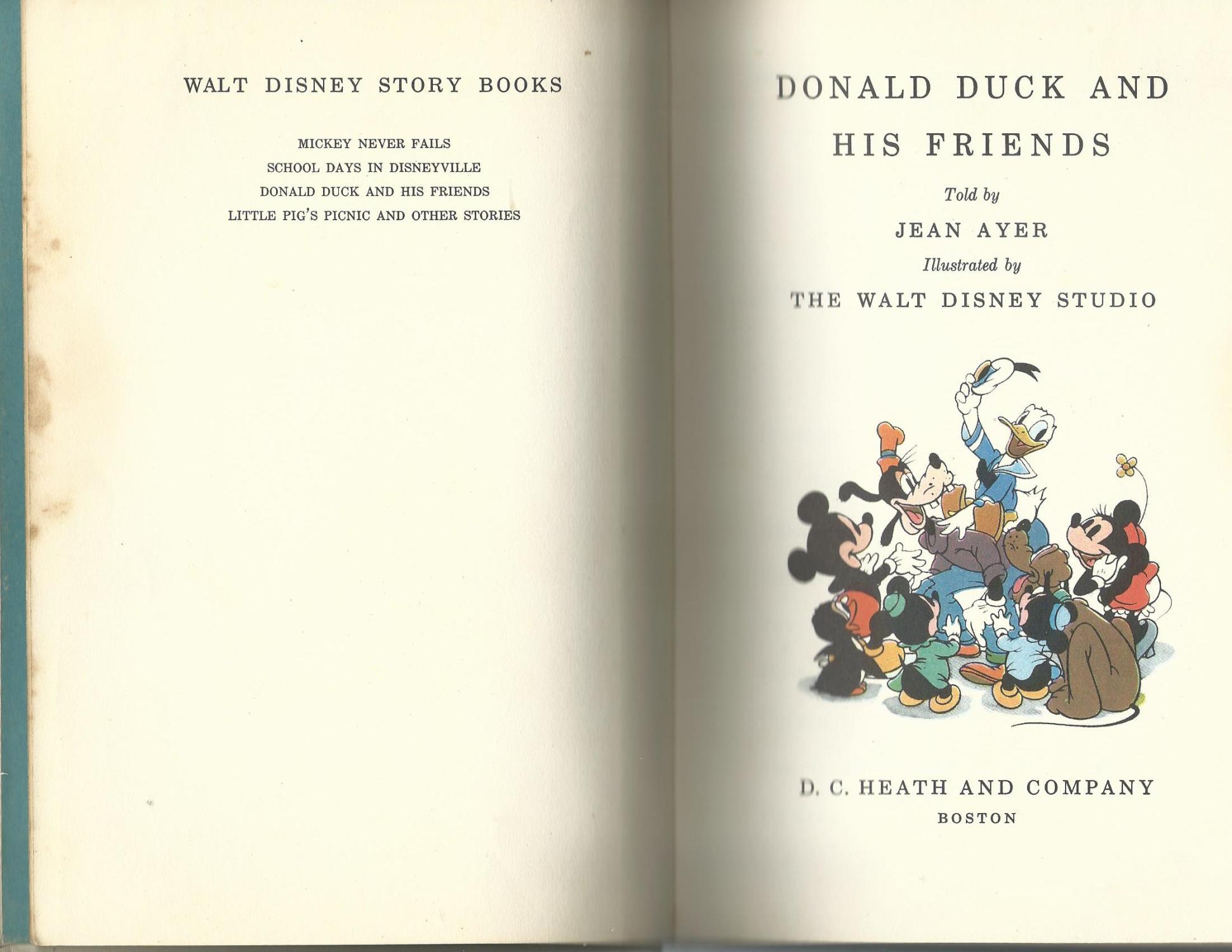 DONALD DUCK AND HIS FRIENDS by Jean Ayer told by / illust.by Walt
