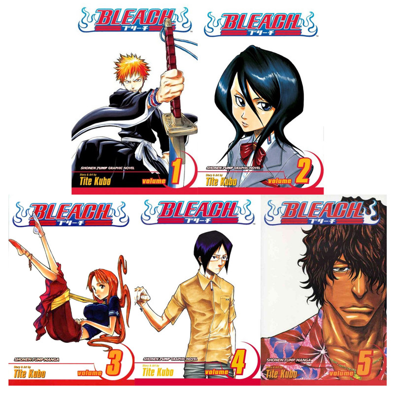 BLEACH English MANGA Series by Tite Kubo Set of Book Volumes 1-5