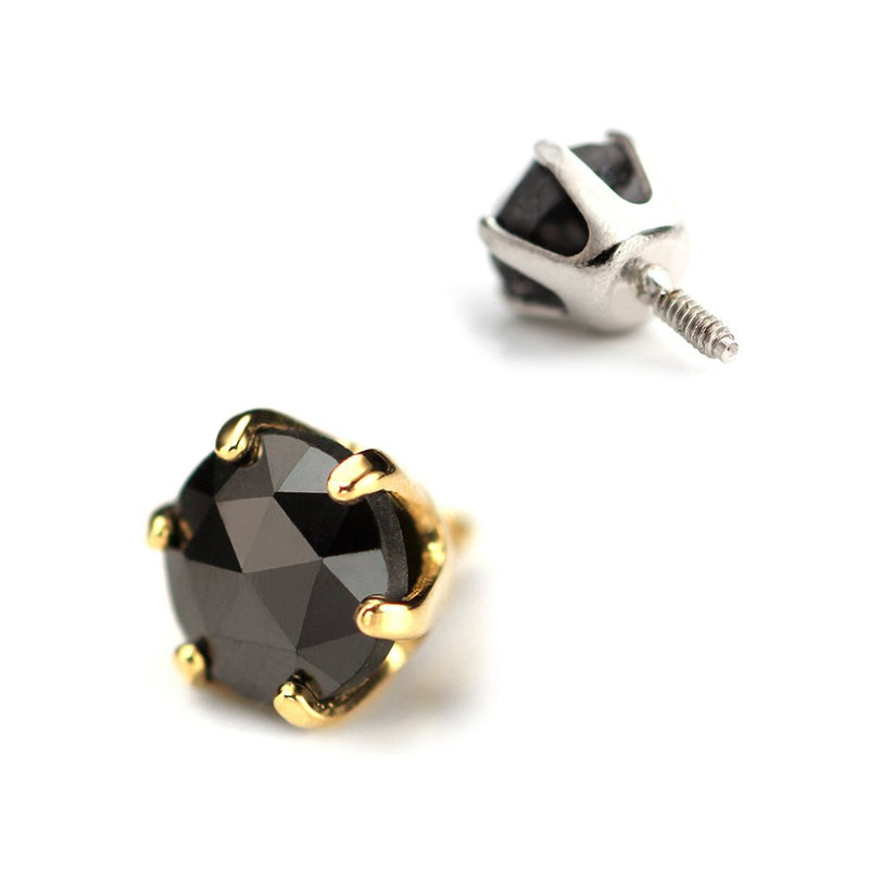 Men's Cartilage Piercing │ Black Diamond Earrings K18/PT – PICOLLET