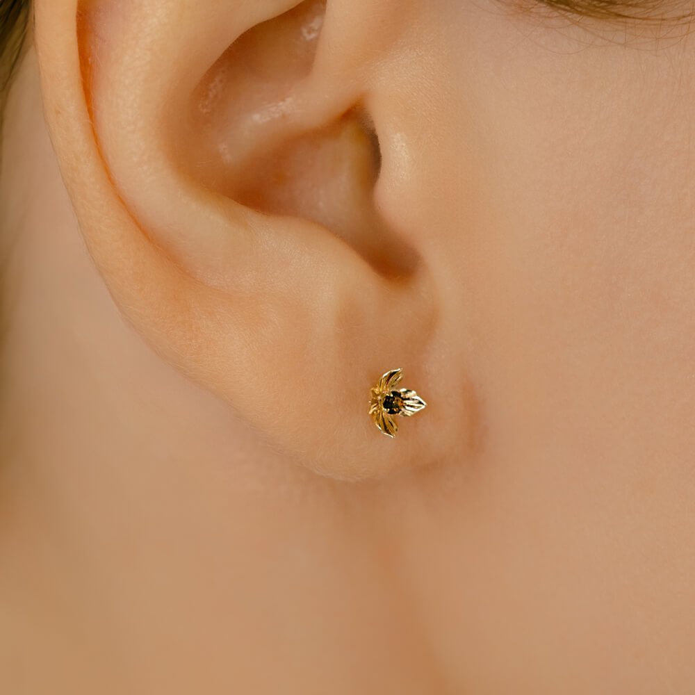 K10 フラワー ピアス クォーツ トルマリン タンザナイト 天然石 ピアス