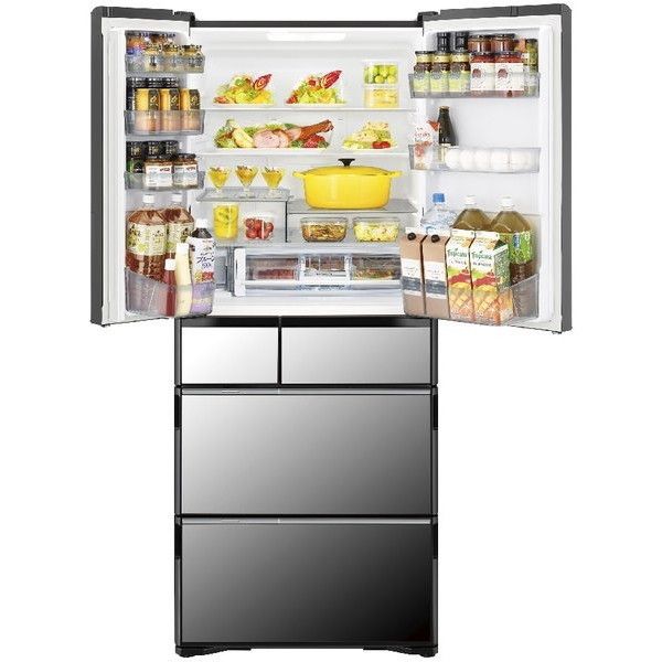 日立 R-WXC62S クリスタルミラー [冷蔵庫 (615L・フレンチドア