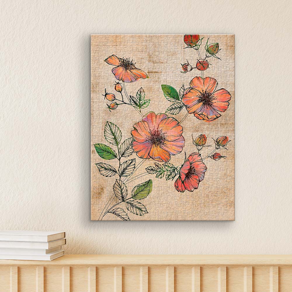 PieceRelax - HN1301 - Puzzle Canvas - Retro Wild Rose