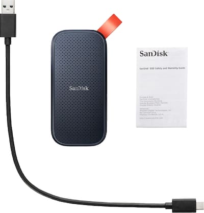 SanDisk 2TB External USB 3.2 Gen 2 Type C Portable SSD Black