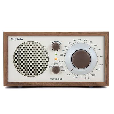 Tivoli Audio Model One Shelf Speaker with Wood Finish Walnut/Beige